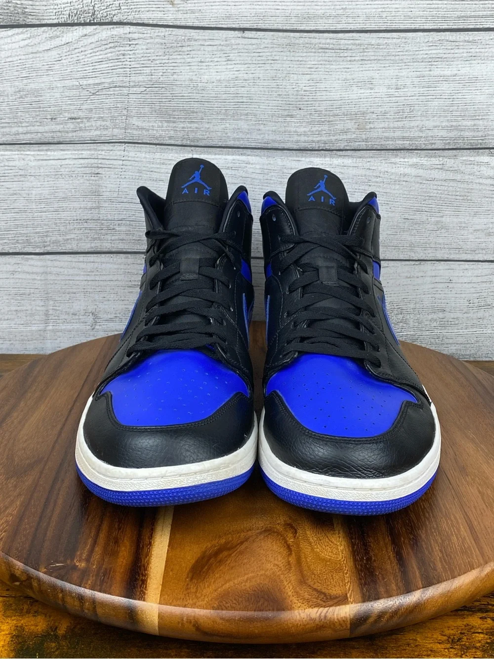 Nike Air Jordan 1 Mid Royal Blue Black Sneakers 554724-068 Men’s Shoe Size 17